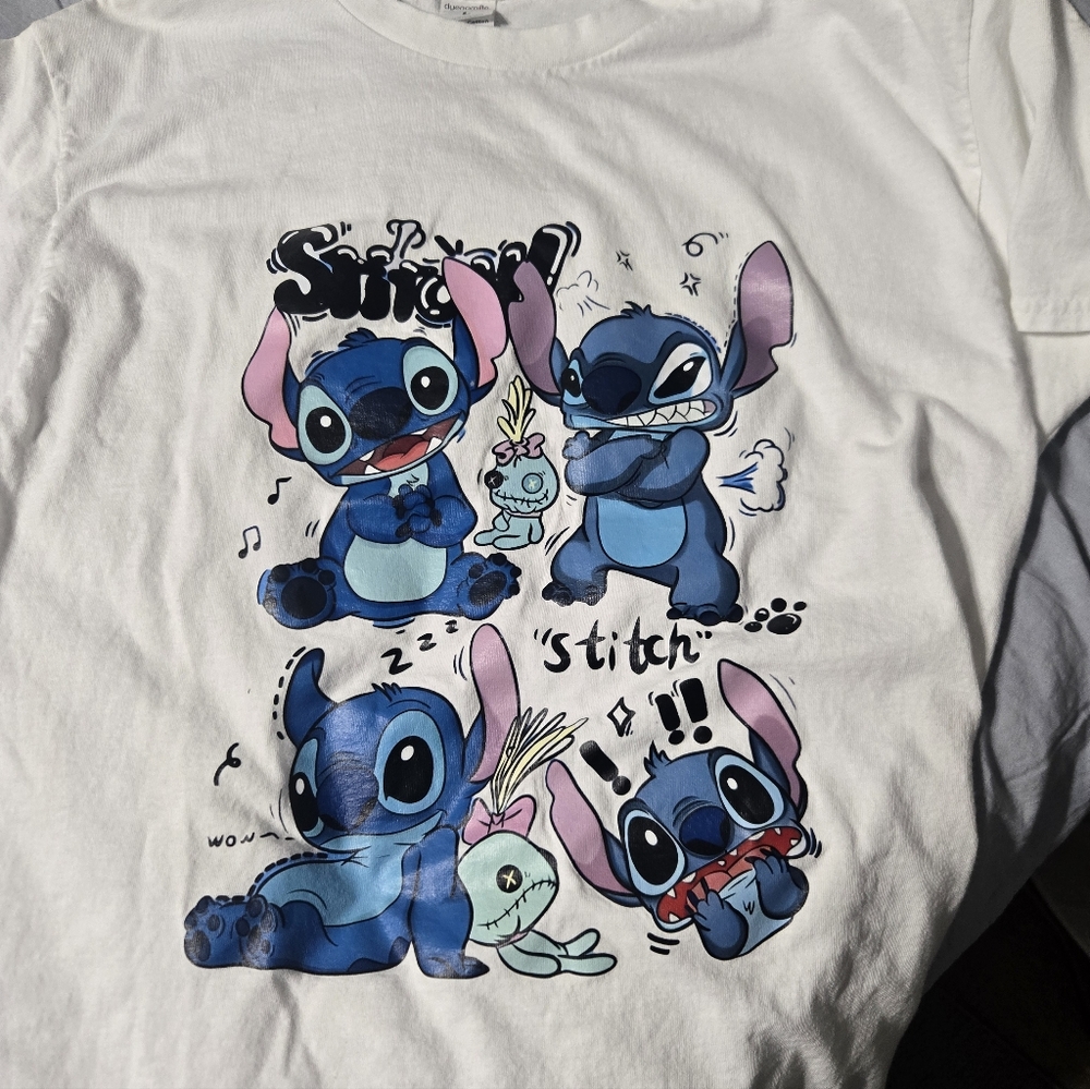 LadiesT-Shirt - White and Blue